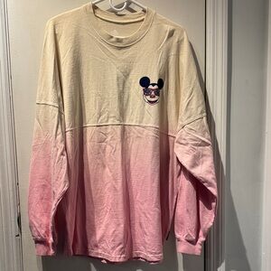 Disney Cream and Pink Mickey Mouse Long Sleeve Tee